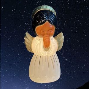 Vintage 1999 African American lighted blow mold angel 18” grand venture tested
